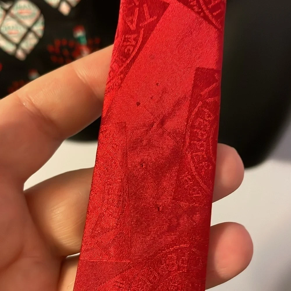 Tabasco Belk Heart Valentine’s Hot Pepper Black Red Necktie Tie Silk